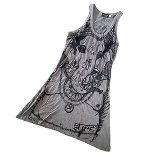 Sure Design Ganesh Ganesha Kathmandu sm Sleeveless Tank Dress Gray Tunic Shirt